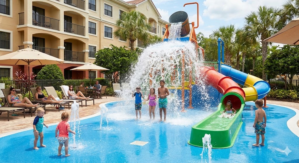 hotel dengan waterpark mini: anak puas main air seharian